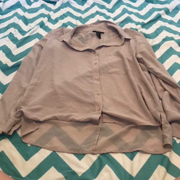Forever 21 Tops - Tan Long Sleeve Shirt